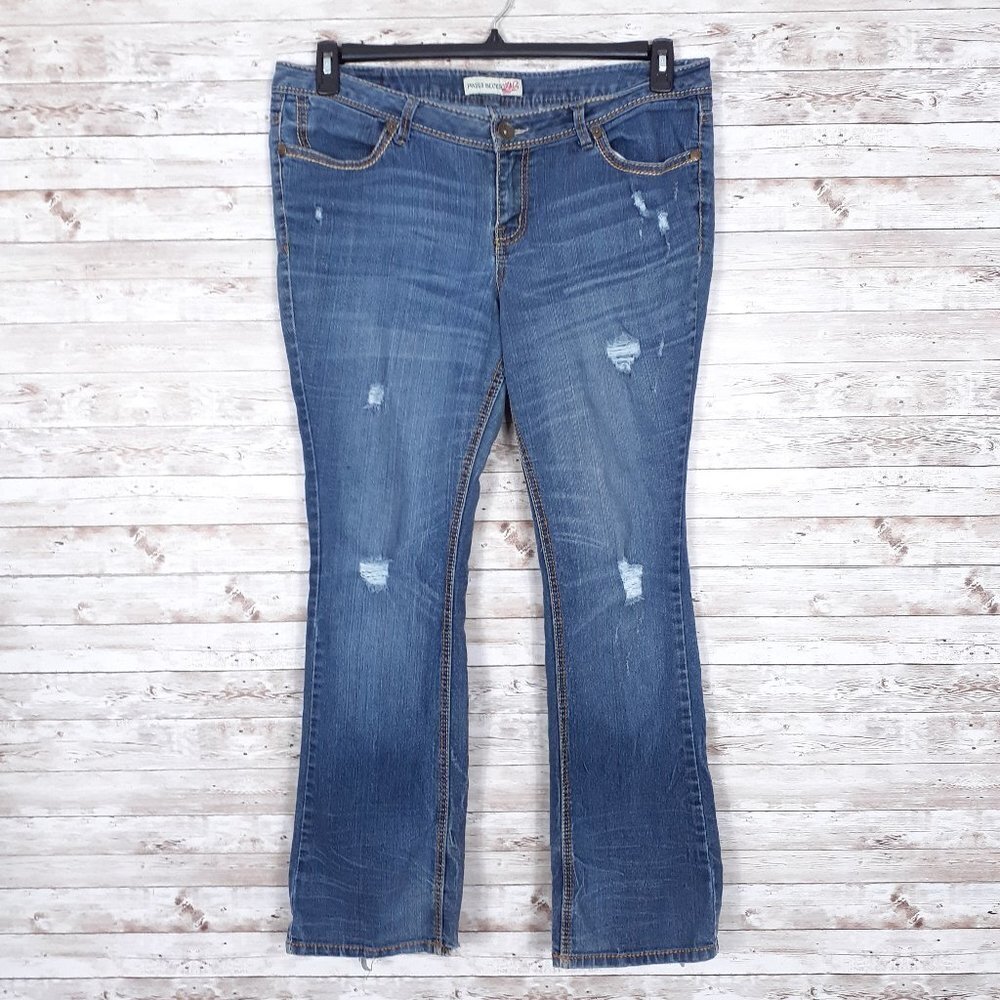 Paris Blues Womens Jeans Sz 18 Distressed Boot 58A